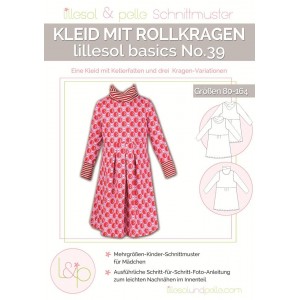Papierschnittmuster lillesol basics No.39 Kleid mit Rollkragen Gr. 80 - 164